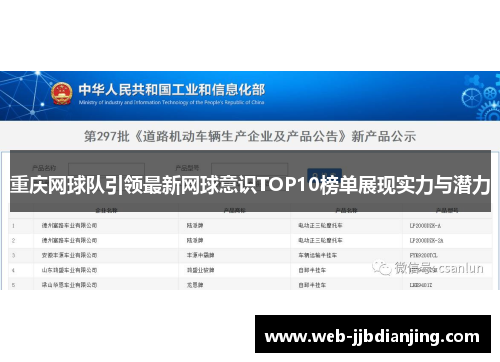 重庆网球队引领最新网球意识TOP10榜单展现实力与潜力