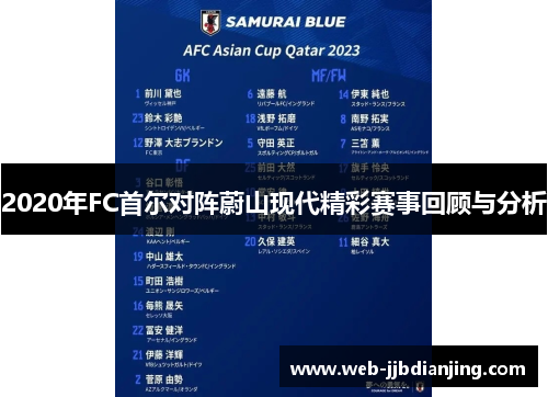 2020年FC首尔对阵蔚山现代精彩赛事回顾与分析